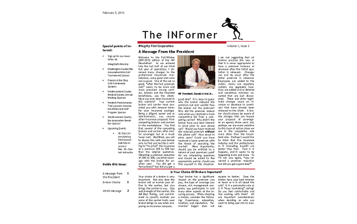 Volume 1 Issue 3 of the INFormer Newsletter